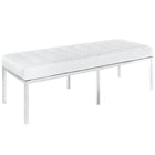 Nicer Furniture - réplique du banc Florence trois places - blanc-Cadre en acier inoxydable