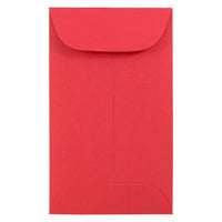 JAM Paper Enveloppes Colourées #3 Coin Commerciales - 2,5" x 4,25" - Rouge recyclé - Paquet de 50-Couleur : Enveloppe de pièce de monnaie rouge