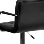 Flash Furniture – Tabouret de bar ajustable en vinyle matelassé noir avec pied et accoudoirs chromés (CH102029BK)-Appuis-bras chromés de vinyle enroulé