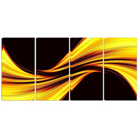 Designart – Impression sur toile, douce harmonie jaune, 4 panneaux, art abstrait (PT3019-271)-Impression