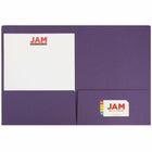 JAM PaperMD – Chemise de papier mat à deux pochettes, 9 x 12 (po), violet foncé, 100/boîte-2 pochettes