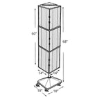 Azar Displays – Présentoir de plancher à panneaux perforés emboîtables sur 4 côtés, 60 x 14 x 14 po, bleu (701465-BLU)-Dimensions : 60 haut. x 14 larg. x 14 prof. (po), Base de 18 po