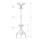 Monarch Specialties - 2030 Patere Avec Soutien Parapluie - Metal Blanc-10 crochets pour votre manteau, votre chapeau, votre foulard