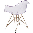 Chaise auxiliaire transparente Allure avec base dorée-Appuis-bras courbés