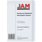 JAM PaperMD – Cahiers de notes à couverture rigide avec fermeture à bande élastique, 5 7/8 x 8 1/2 po, blanc, 2/pqt-2 par paquet