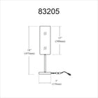 Dainolite - Lampe de table à incandescence moderne Paza, 1 lumière, noir mat avec verre blanc-Le cordon de 6 pieds offre une portée suffisante