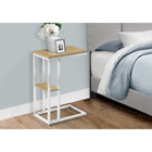 Monarch Specialties - 3677 Table D'Appoint - 25 po H/Naturel/Metal Blanc-Assemblage requis: des instructions illustrees et tout le materiel sont fournis pour plus de commodite (des outils supplementaires peuvent être necessaires)