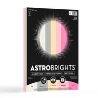 Astrobrights - Papier cartonne Pastel frappant, 8,5 po l x 11 po H, 65 lb, Dreamy, assortiment de 5 couleurs, 50 feuilles-Poids de base : 65 lb./176 gsm