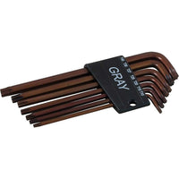 Gray Tools – Ensemble de 7 clés hexagonales Torx, long manche, S2 à embout sphérique, T10 à T40-Contient les tailles : T10, T15, T20, T25, T27, T30, T40.