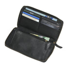 Roots - Portefeuille mince à deux volets et à glissière pour dames - Noir-Dimensions: 7,75 po L x 0,75 po l x 5 po H