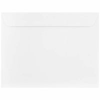 JAM Paper - Enveloppes Strathmore pour livret 10 x 13 - Vélin blanc brillant - paquet de 50-Enveloppe tissée blanc brillant