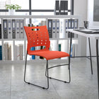 Flash Furniture - Chaise empilable avec base luge de série Hercule, capacité de 881 lb, avec dossier ventilé, orange (RUT2OR)-Le dossier perforé permet la circulation de l'air