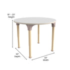 Flash Furniture - Table d'activites ronde de 33 pouces Bright Beginnings de qualite commerciale en bois pour salle de classe-Peut accueillir jusqu'à 4 enfants