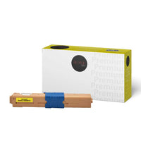 Premium Tone - Okidata 46508701 Cartouche de toner Compatible, Jaune-Jaune