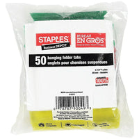 Onglets pour dossiers suspendus, 3 1/2 po, couleurs variées. paq./50-Onglets de 3 1/2 po