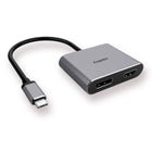 Kopplen USB- C vers HDMI et DisplayPort Adaptateur multi-affichage-HDMI 2.0: prend en charge une résolution maximale de 3840x2160 / 60Hz (4K x 2K). Jusqu'à 4k x 2k - 60Hz lorsque les ports HDMI2.0 et DP1.4 sont branchés. Prise en charge du mode miroir / extension et partage, plug and play.