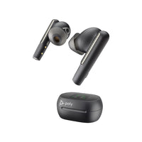 HP - Poly Voyager Free 60+ UC M Écouteurs avec boîtier de charge pour écran tactile et adaptateur USB-C - Noir carbone-Profitez d'appels clairs et écoutez de la musique, des jeux et des films avec les performances audio légendaires de Poly et les innovations de blocage du bruit