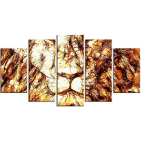 Designart – Sagesse dans les yeux d’un lion, impression sur toile, 60 x 32 po, 5 panneaux (PT2461-373)-Impression
