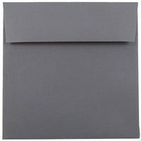 JAM Paper Enveloppes simples carrées, 6 x 6 po, gris foncé, 250/paquet-Enveloppes simples carrées grises foncées