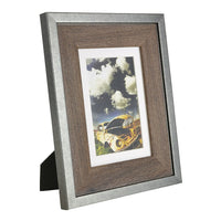 Kiera Grace – Cadre Railtown Benton, 5  x 7 po, avec passe-partout pour 4 x 6 po, gris métal, noyer-Cadre couleur gris métal avec noyer noir 