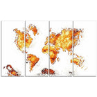 Designart – Carte orange, imprimé sur toile (PT2708-4-271)-Impression