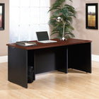 Sauder 71"W La Collection Via Bureau Ministre - Finition Classic Cherry-  Système de gestion des cordons avec deux œillets de bureau pour réduire l'encombrement des fils