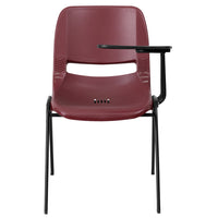 Flash Furniture – Chaise coquille ergonomique avec tablette rabattable à gauche, bourgogne (RUTEO1BYLTAB)-Chaise à accoudoir-tablette