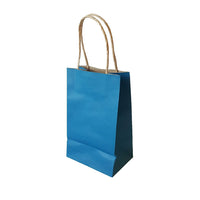 Wamaco - Sacs de magasinage Kraft couleur, 5,25 x 3,5 x 8,25 (po), bleu, paquet de 100-Sacs de magasinage Kraft couleur