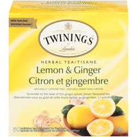 Twinings – Sachets de tisane Citron & Gingembre, paq./50-Tisane (sans caféine)