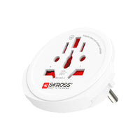 SKROSS - Adaptateur de Voyage Monde vers Europe - Blanc-Adaptateur de voyage pays du monde vers l'Europe
