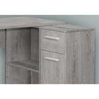 Monarch Specialties - 7346 Bureau 46 po - Gris Industriel/Cabinet De Rangement-L'unité de rangement intégrée comprend 2 tablettes fixes, 1 tiroir de rangement avec glissières de tiroir en métal et 1 armoire avec charnières en métal