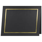St. James - Porte-certificats/porte-documents - bordure dorée - finition lin - noir - paquet de 5 - 83848-Insertion facile de documents de format lettre (8-1/2 x 11 po) dans les fentes d'angle découpées à la forme