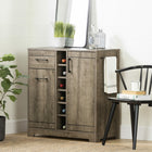 South Shore - Vietti - Meuble bar avec rangement - Chêne vieilli-Idéal pour recevoir : ce meuble bar vous offre du rangement conçu spécialement pour dix-huit bouteilles d’alcool, huit coupes et des accessoires de mixologie. Vous aurez ainsi une station breuvages conviviale pour être un hôte exemplaire.