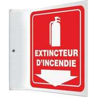 Accuform Signs - Enseigne Projection « Extincteur D'Incendie », 8po x 8po, Plastique, Français Avec Pictogramme-Type d'affichage Boulonné