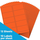 JAM Paper Étiquettes postales, 2 x 4 po, orange cosmique, 240 par paquet-4 x 2 po