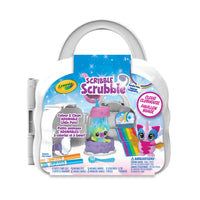 Ensemble Pavillon nuage Scribble Scrubbie Crayola-Comprend 2 animaux Scribble Scrubbie, une baignoire, une brosse, 3 marqueurs lavables, une douche nuage, un ballon et un Pavillon nuage