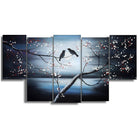Designart – Imprimé sur toile, Oiseaux unis pour la vie, 5 panneaux, 60 po x 32 po, (PT1268-373)-Imprimé