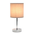 Simple Designs – Lampe de table incandescente, gris (LT2007-GRY)-Base chromée miniature