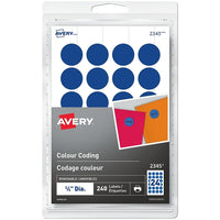 Avery – Étiquettes de codage couleur Avery à imprimer ou à écrire – Rondes, 3/4, bleues – paquet de 240, (2345)-Amovibles