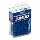 JAM PAPER - Trombone Geant Colore 2", Bleu Fonce, 2 Paquets de 75-Quantite : 2/paquet (75 par boîte)