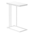 Monarch Specialties - 3468 Table D'Appoint - 25 po H/Blanc/Metal Blanc-Apportez une touche moderne a votre salon, votre bureau, votre salle familiale ou votre piece de detente grace a cette elegante table d'appoint en C blacnhe avec metal blanc.