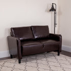 Flash Furniture – Canapé capitonné Candler Park, brun-Le système Hook & Loop maintient le coussin du dossier en place