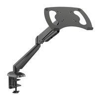 ShoppingAll - Support pour ordinateur portable entièrement réglable avec ressort à gaz, Noir-L'écran peut pivoter librement sur 180°, s'incliner sur 145° (45° sur le plateau de l'ordinateur portable) et pivoter sur 365°. Le bras peut s'étendre jusqu'à 16,5" pour un réglage flexible.