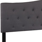 Flash Furniture - Tête de lit Cambridge très grand touffetée et rembourrée en tissu gris foncé-Rembourrage en tissu gris foncé