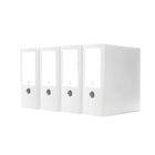 Bindertek - Cartable grande capacité de première qualité à 3 anneaux - 4 po - blanc - paquet de 4-Étiquettes amovibles incluses dans la pochette du milieu