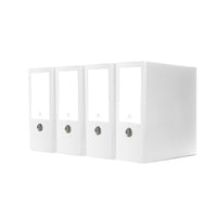 Bindertek - Cartable grande capacité de première qualité à 3 anneaux - 4 po - blanc - paquet de 4-Étiquettes amovibles incluses dans la pochette du milieu