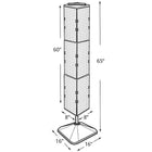 Azar Displays – Présentoir de plancher à panneaux perforés emboîtables, 60 x 8 x 8 po, transparent (703389-CLR)-Dimensions : 60 haut. x 8 larg. x 8 prof. (po), Base de 16 po