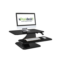 Posidesk – Bureau assis-debout POS1210BK avec réglage de la hauteur à une touche, 25 po, noir-Espace bien géré pour le dessus et le dessous du bureau