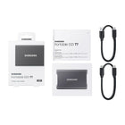 Samsung - T7 2To USB 3.2 Gen. 2 Disque SSD Portatif - Gris-C'est entouré dâ'un boîtier métallique qui protège les données contre les chutes allant jusqu'à 6 mètres