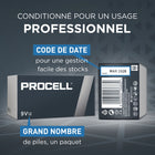 Duracell - Piles alcalines 9 V Procell - paquet de 12-Températures de fonctionnement entre -4F (-20C) et 129.2F (54C)